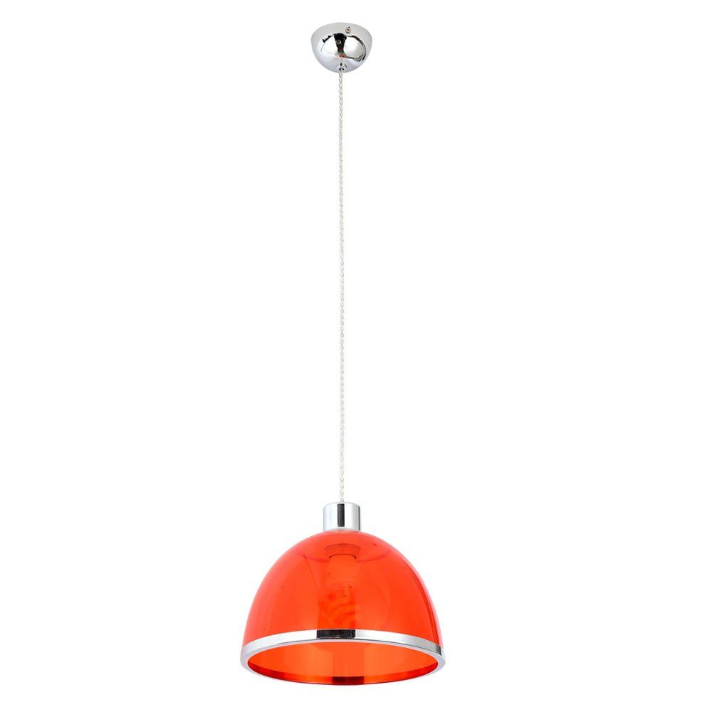 GLOBO LIGHTING Hängeleuchte, Leuchtmittel nicht inklusive, Retro Pendelleuchte mit einem Lampenschirm in rot CARLO D23