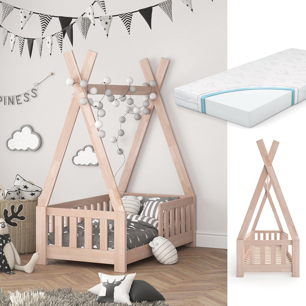 VitaliSpa® Kinderbett Tipi, Naturholz, 70x140 cm günstig online kaufen