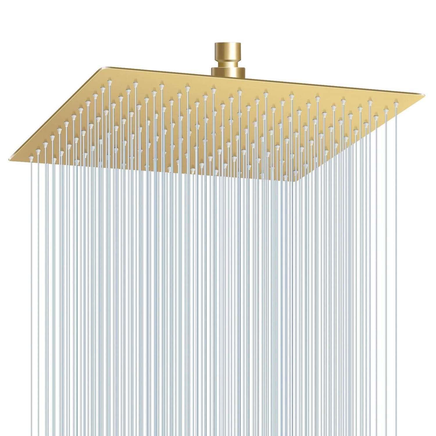 LuxusKollektion Regenduschkopf Duschkopf Regendusche 30cm Quadrat Gold 304 144 30CM Gebürstetes Gold
