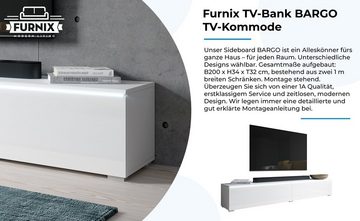 Furnix TV-Bank BARGO TV-Kommode Lowboard Schrank ohne LED freistehend, 4 Fächer, B200 x H34 x T32 cm, (2 x 100 cm)