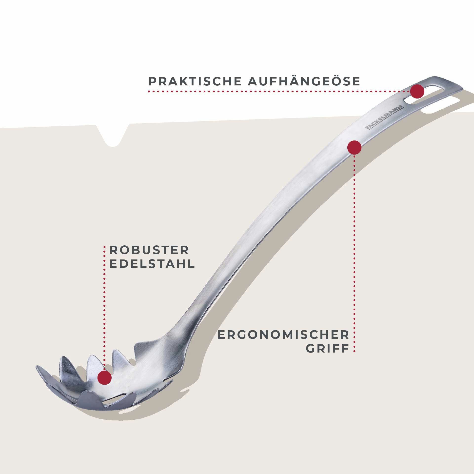 FACKELMANN Nudellöffel Spaghettilöffel, Pastaheber, Servierlöffel