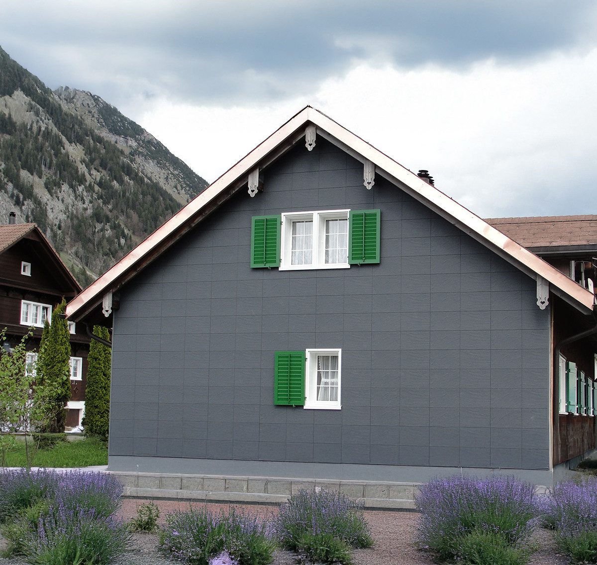 ZF Zierer Verkleidungspaneel Zierer Struktur SS1 Fassadenplatte 111,5 x 36cm 9 St. 3,4qm steingrau, BxL: 35,9x111,5 cm, 0,38 qm, (Karton mit 9 Platten, 3,60 qm) problemlose Montage, Putzoptik