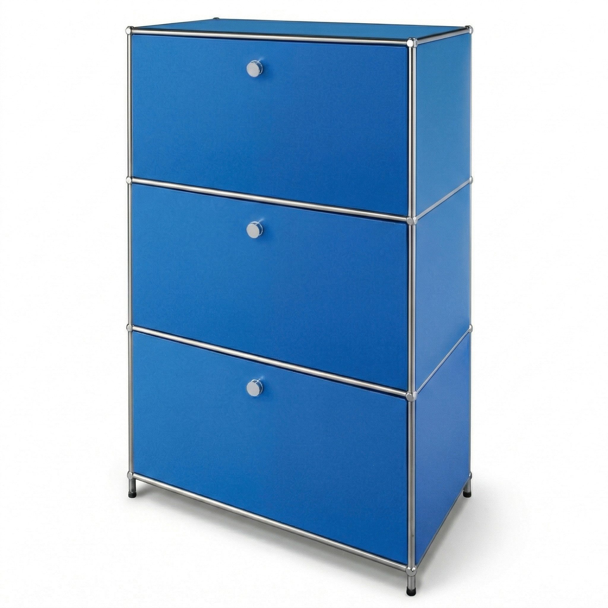 Floordirekt Sideboard Concept Epure MK-129 Metallschrank, 3 verschließbare Fächer, 3 verschließbare Fächer, B75×T40×H120 cm