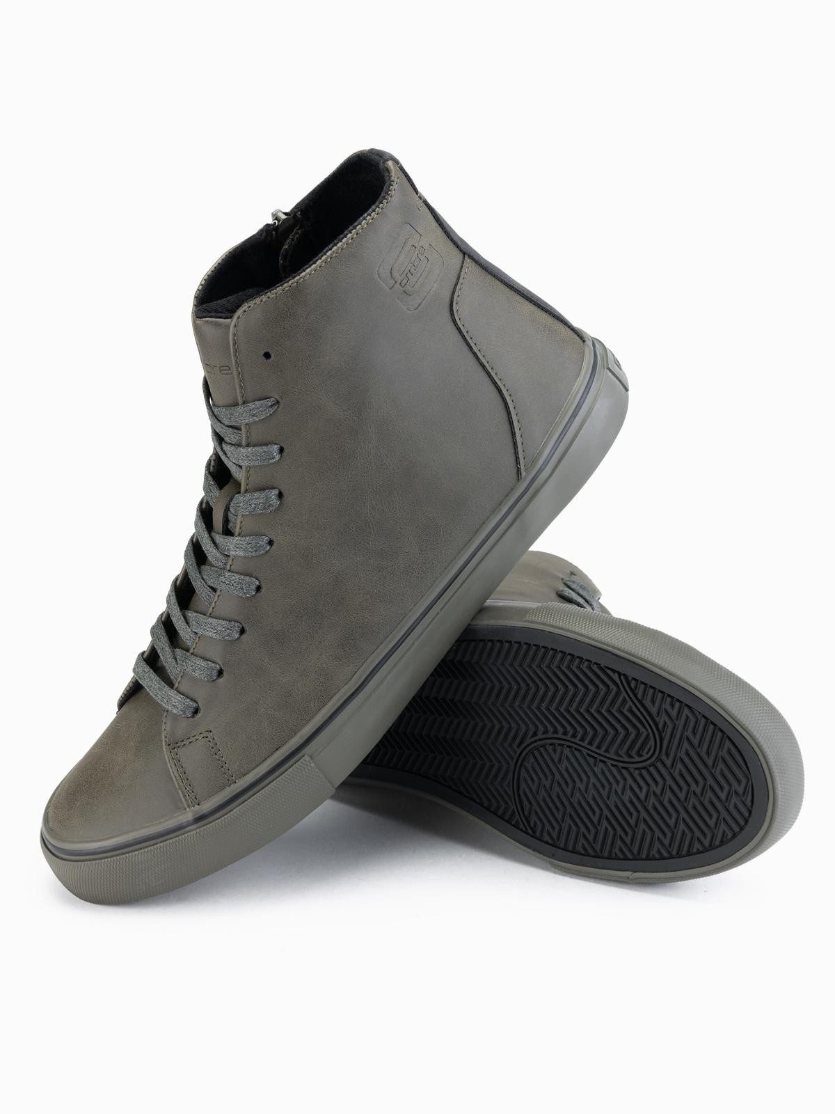 OMBRE Hohe Herren-Sneaker mit matter Struktur und geprägtem Logo Sneaker