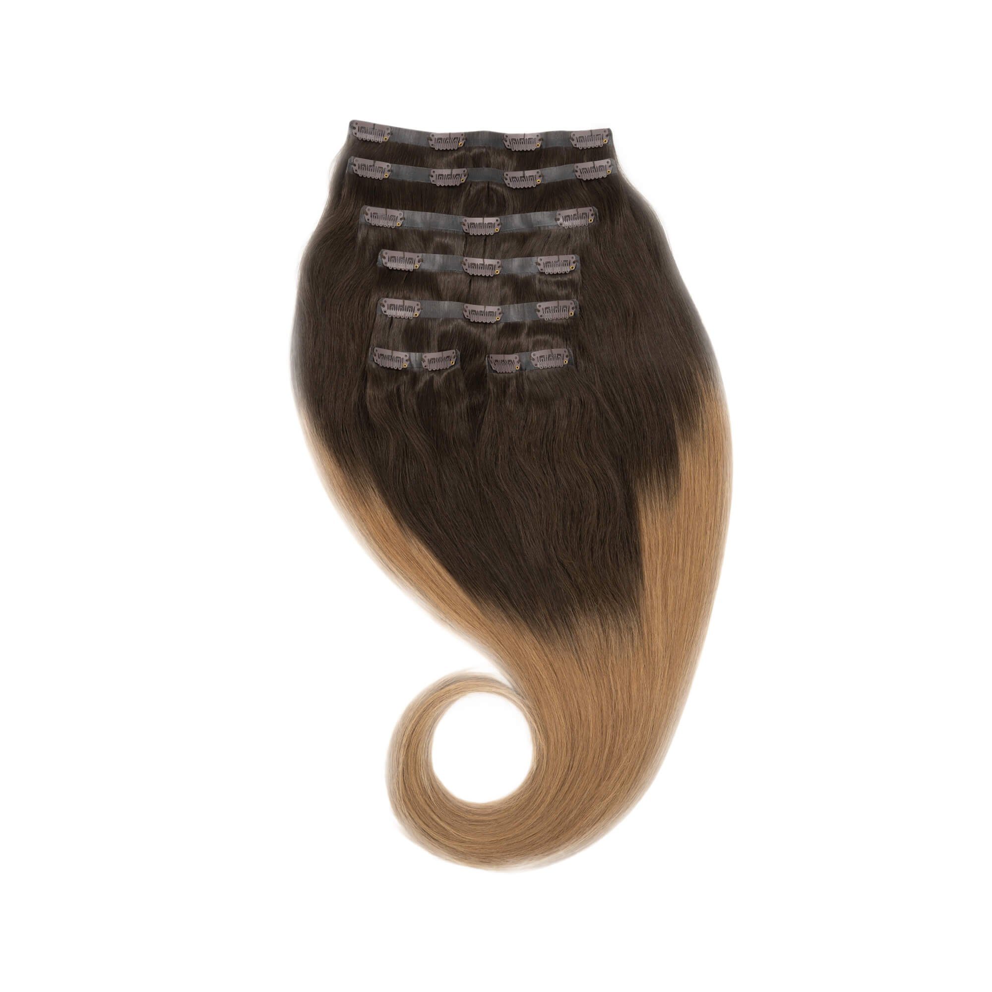 Global Extend Echthaar-Extension Clip-in-Extensions nahtlos #02/10 ombré