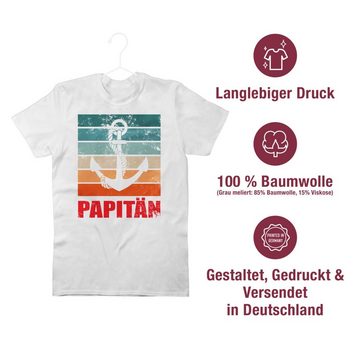 Shirtracer T-Shirt Papitän Papa Kapitän Geschenk für Bootsfahrer Vatertag Geschenk für Papa