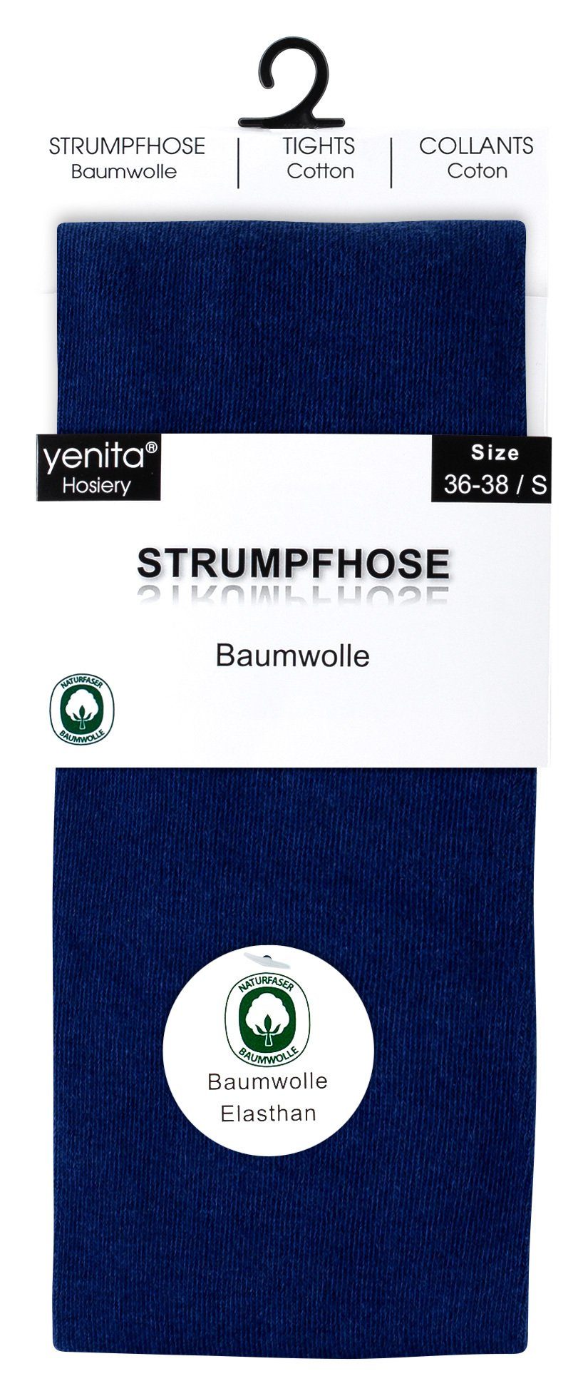 marineblau Strickstrumpfhose Baumwollqualität in Yenita® angenehmer