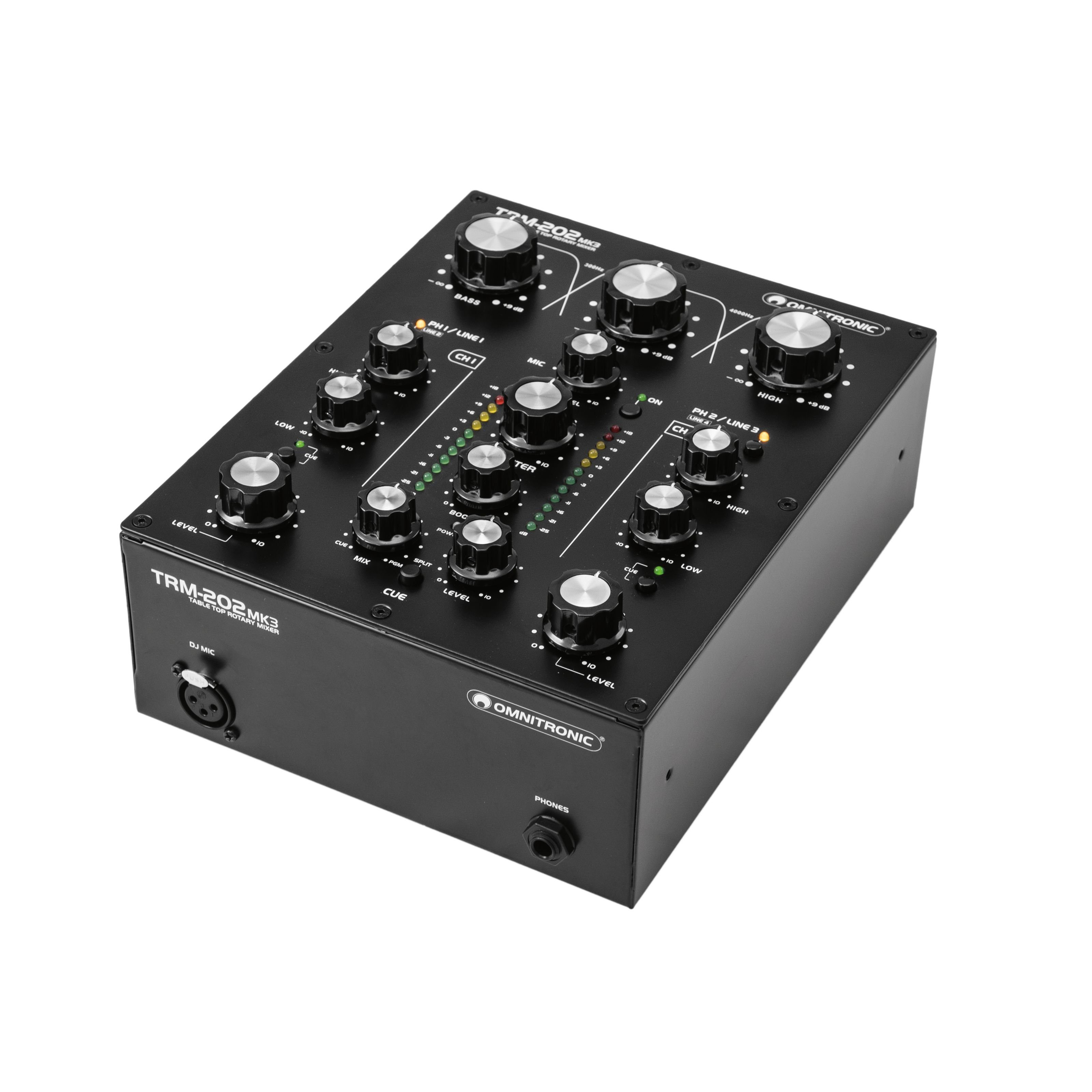 Omnitronic Mischpult, (TRM-202MK3, DJ-Mixer, Rotary Mixer), TRM-202MK3 - Rotary Mixer