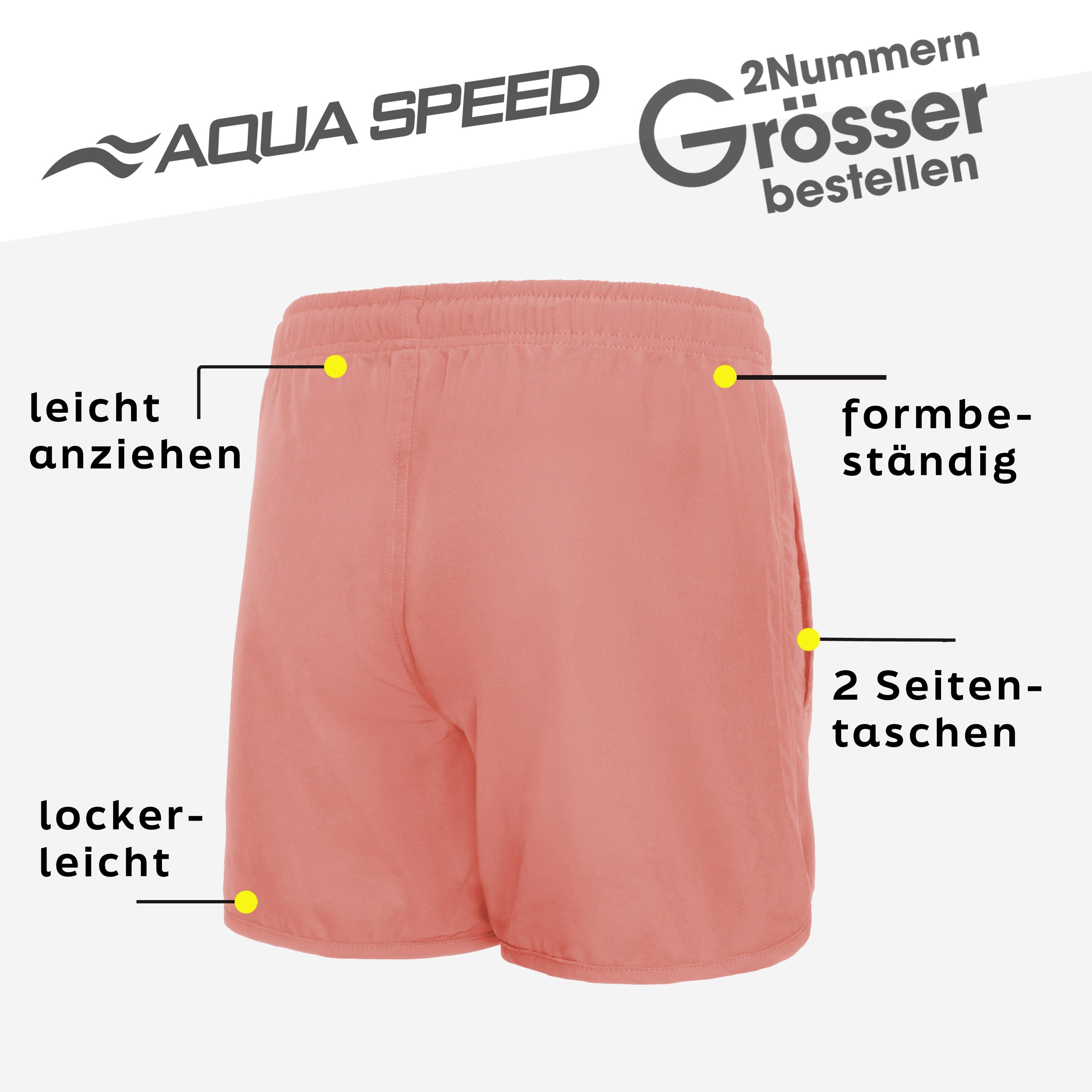 Aqua Speed Boardshorts (Badehose – dehnbar, weich & angenehm zu tragen) Stilvolles Koralle in M – atmungsaktiv, weich & langlebig