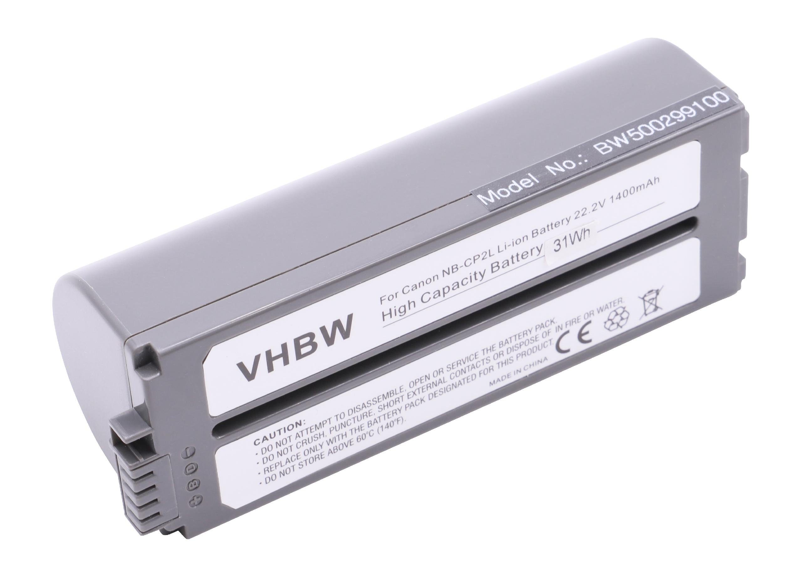 vhbw kompatibel mit Canon Selphy CP-1200, CP-100, CP-200, CP-1300, CP-1000 Akku Li-Ion 1400 mAh (22,2 V)