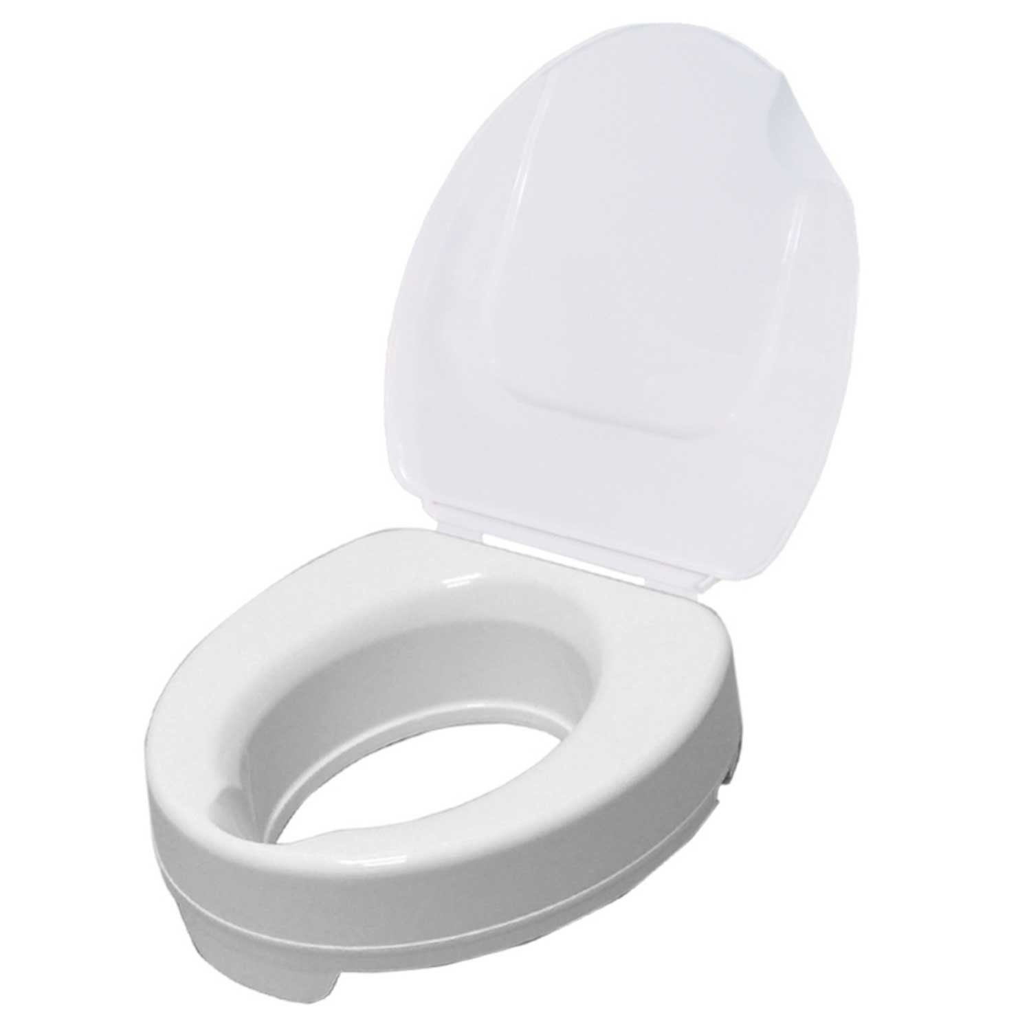 Drive Medical Toilettensitzerhöhung Ticco 2G Toilettensitzerhöhung mit Deckel, 10 cm, mit 2 Hygieneaussparungen