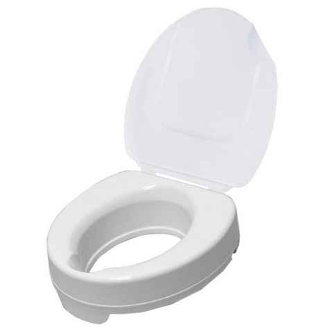 Drive Medical Toilettensitzerhöhung Ticco 2G Toilettensitzerhöhung mit Deckel, 10 cm, mit 2 Hygieneaussparungen