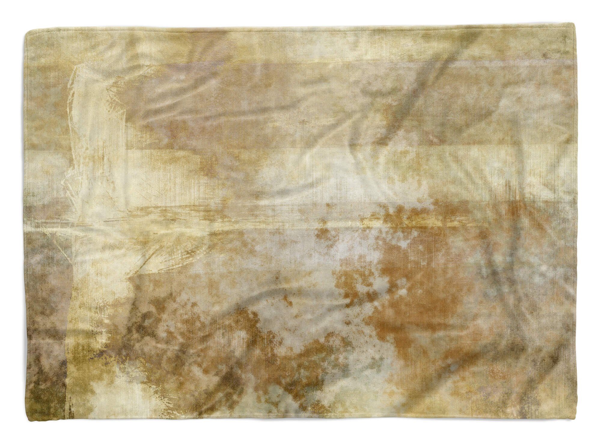 Sinus Art Handtücher Handtuch Strandhandtuch Saunatuch Kuscheldecke mit Fotomotiv Abstrakt Struktur Erdtöne, Baumwolle-Polyester-Mix (1-St), Handtuch | Saunahandtücher
