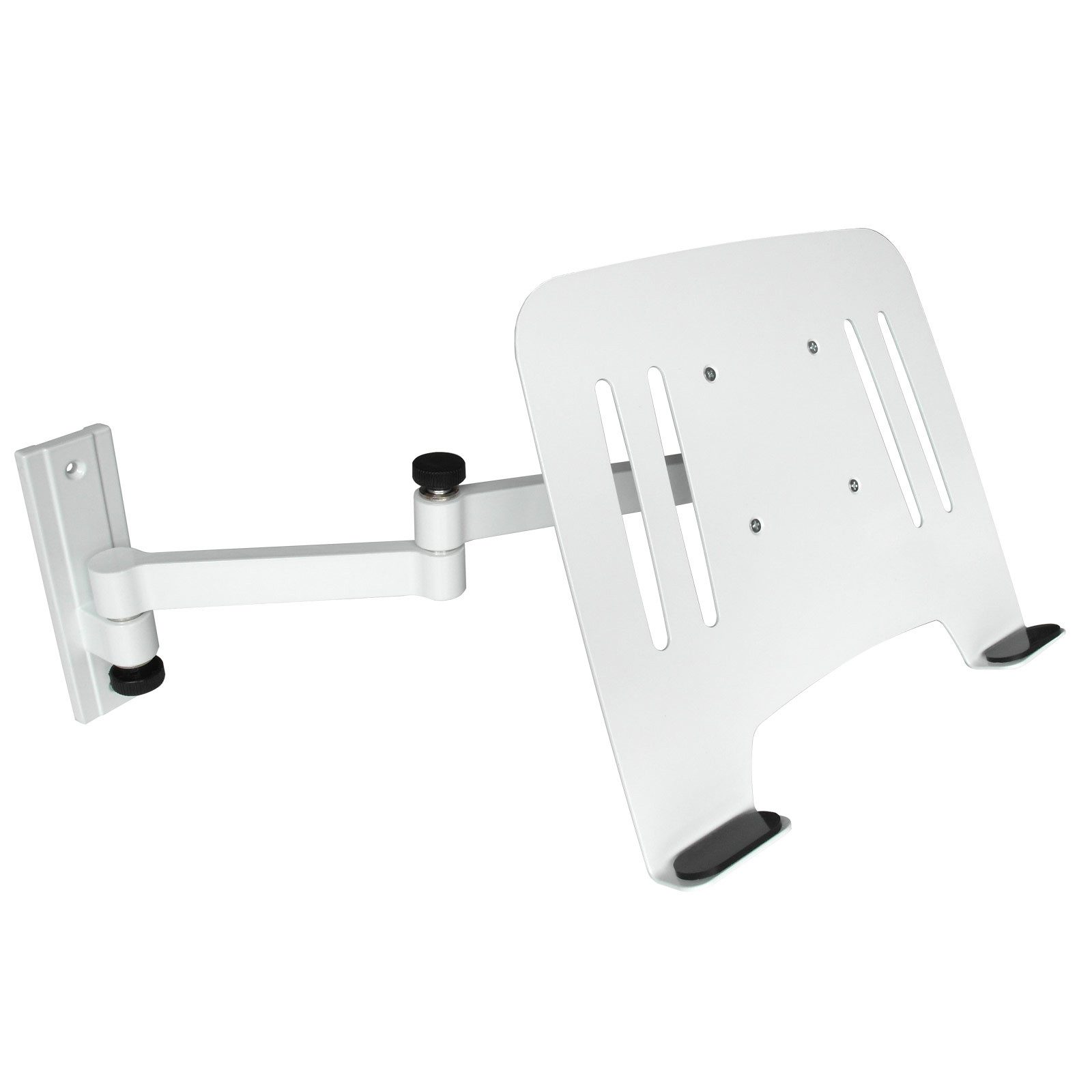 Drall Instruments TV-Wandhalterung L52W-IP3W, (2-tlg., Wandhalterung für Laptop Notebook schwenkbar neigbar mit Ablage weiß)