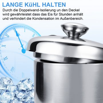 Bettizia Eiswürfelbehälter Eiskühler Eiseimer Eiskübel Eiswürfelbehälter doppelwand 1.3 Liter