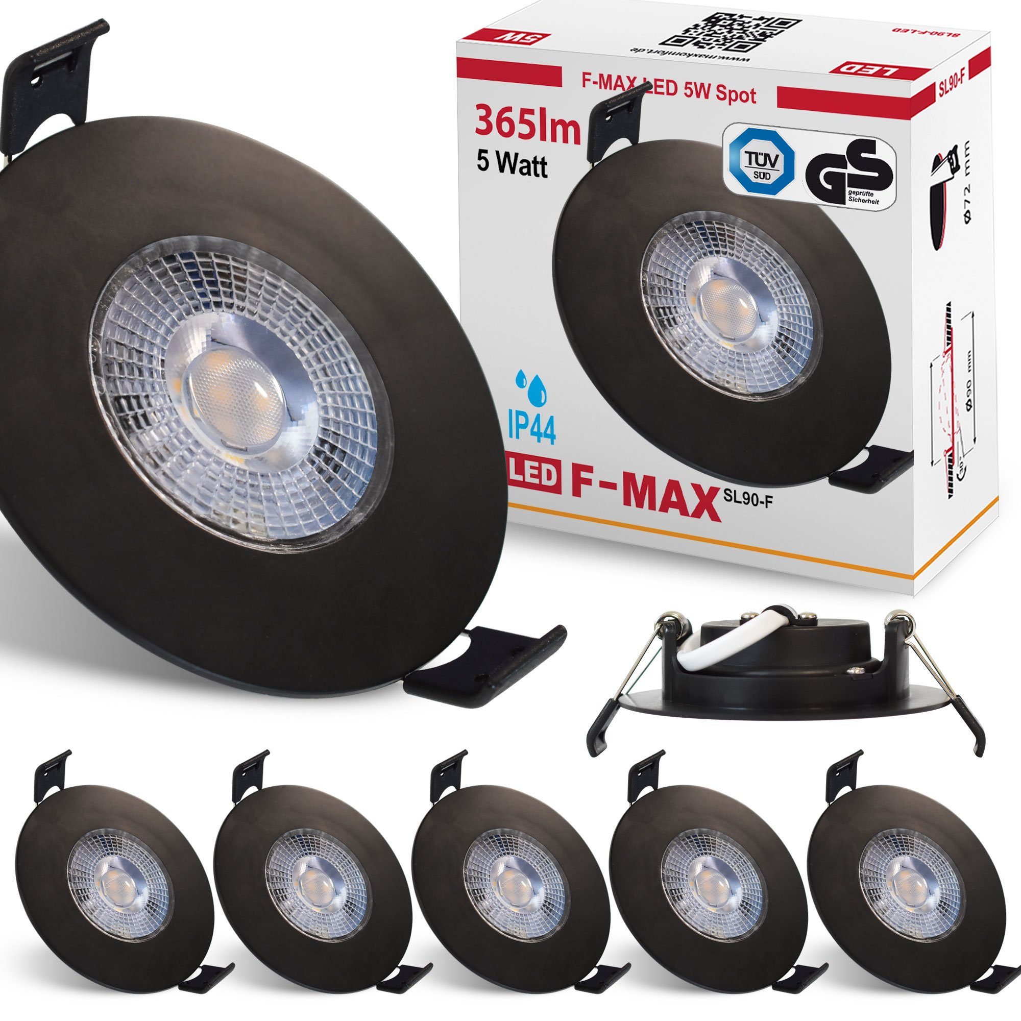 Maxkomfort LED Einbaustrahler F-Max IP44, LED günstig online kaufen