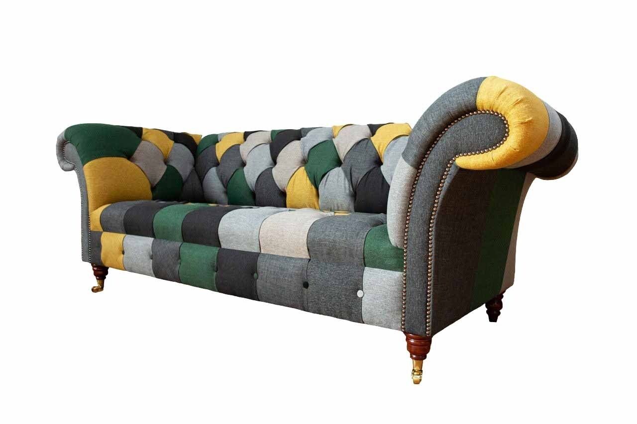 3 Chesterfield Sitzer Stoff Europe in Klassisches Sofa Couchen, Sitz JVmoebel Made Sofa