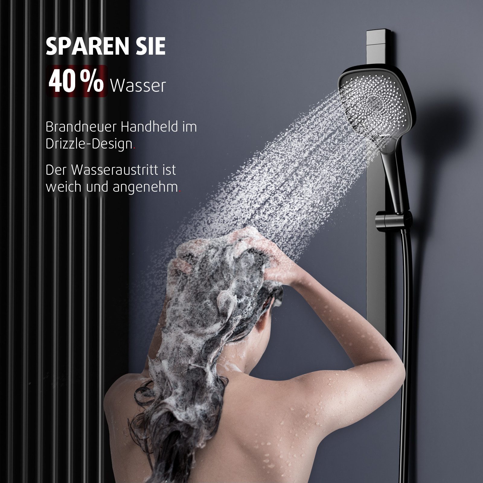 Rainsworth Duschsystem mit Thermostat und Glasablage, günstig online kaufen