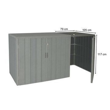 MCW Mülltonnenbox MCW-J28-XL-1-2er (1 St), Stabiles Gehäuse Türgriffen zum bequemen Öffnen, Abschließbare Türen