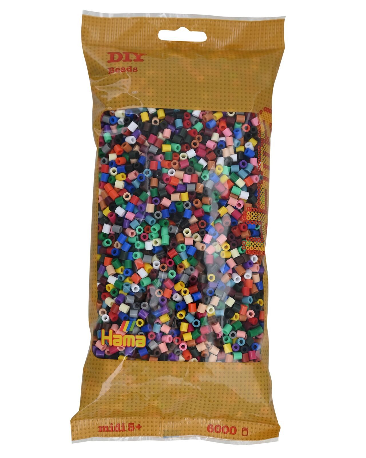 Hama Bügelperlen Hama Beutel mit 6000 Midi-Bügelperlen Vollton Mix 67 - 22 Farben