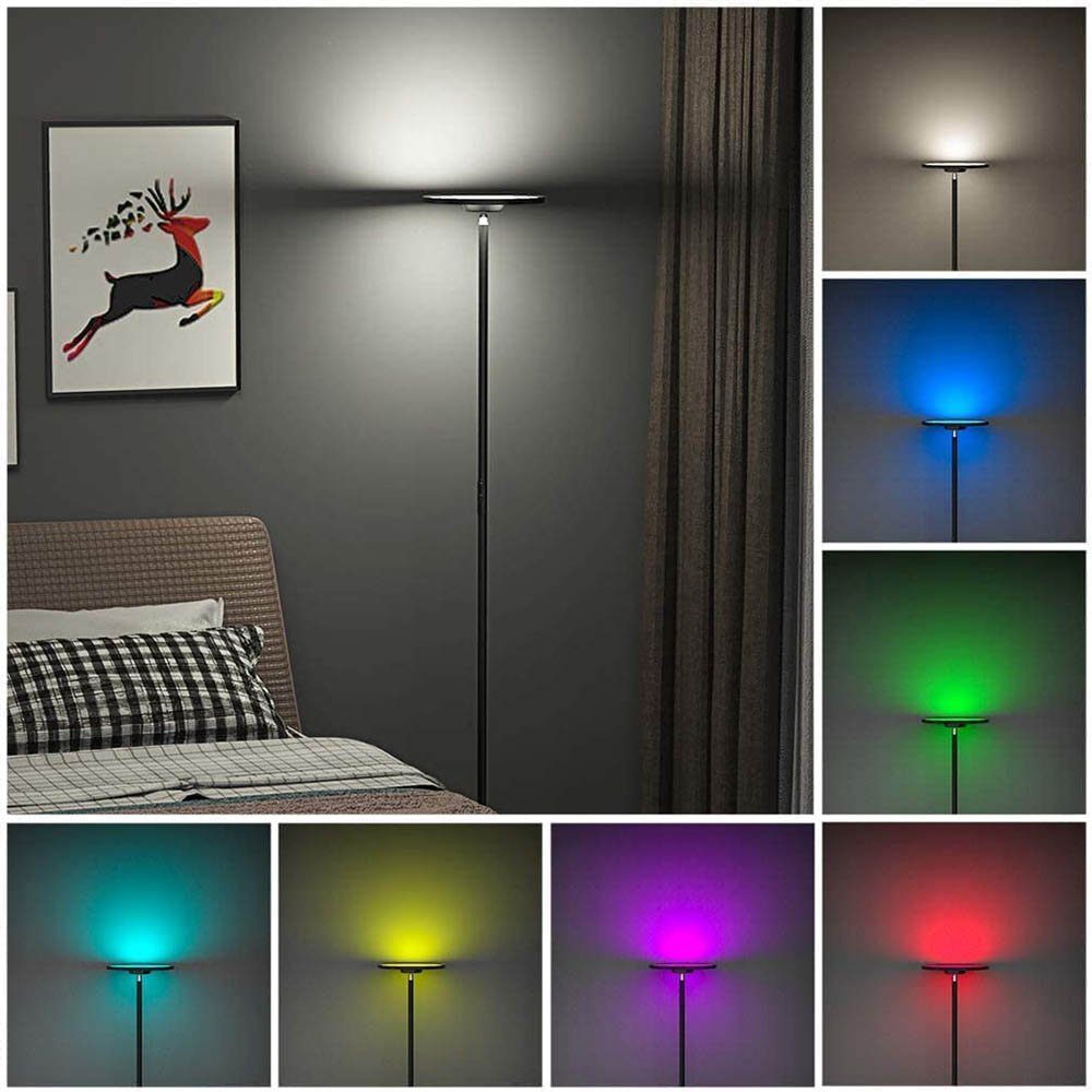 Rosnek LED RGBWW, 2000 Stehlampe Smart, 2700-6500K Wohnzimmer lm Schlafzimmer + dimmbar, Weiß Musiksyn, Büro, RGB, für 25W