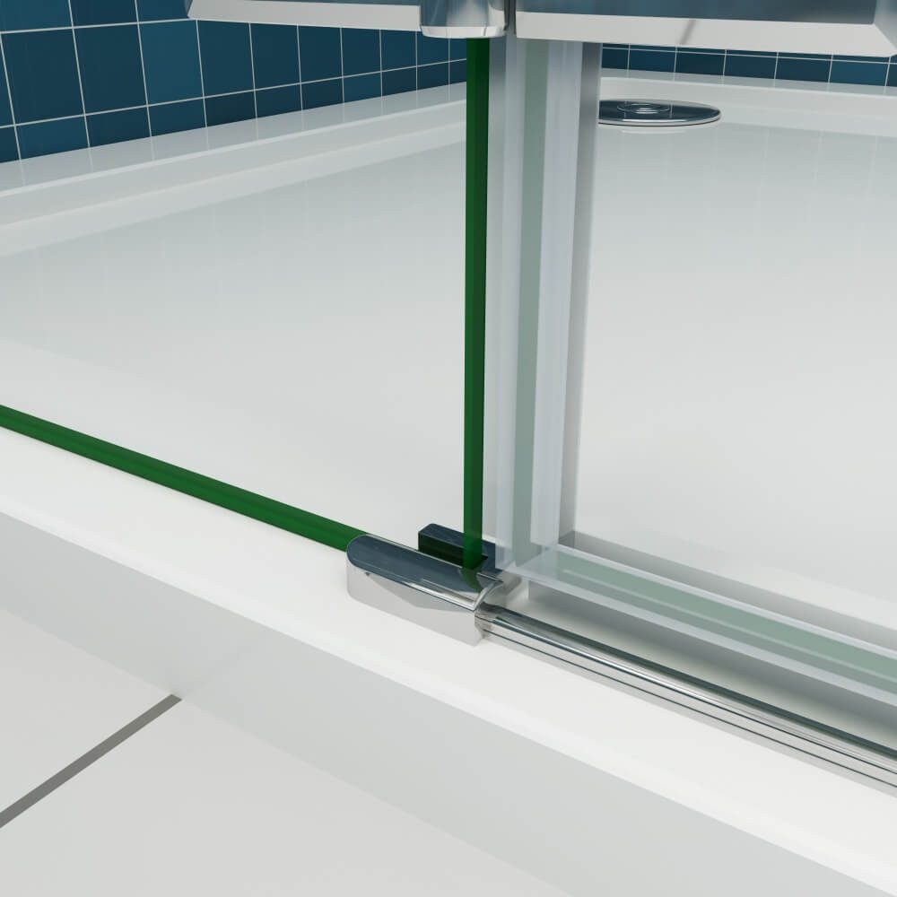 AICA Eckdusche 195cm 6mm ESG Scharniertür Duschtür Duschkabine Chrom mit Seitenwand, BxT: 76x70 cm, ebenerdiger Einbau möglich,inkl. Armaturen, klare Optik,mit Drehtür