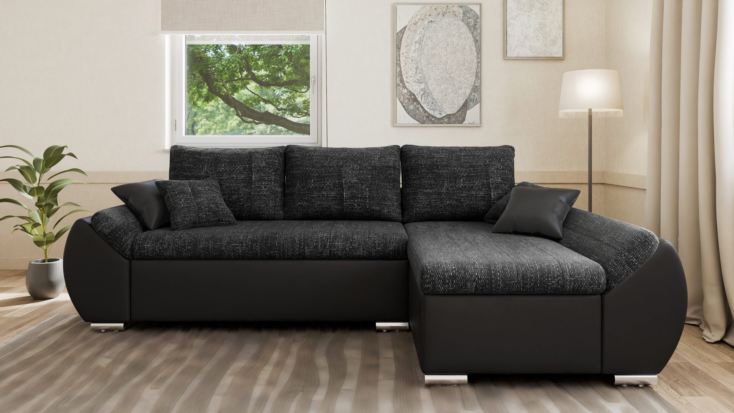 MOEBLO Ecksofa ALEX, (BxHxT): 275 × günstig online kaufen