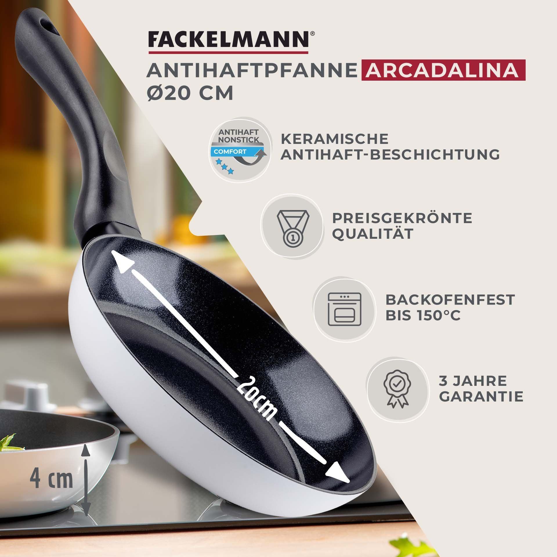 FACKELMANN Pfannen-Set "Arcadalina", Antihaft-Beschichtung, für alle Herdarten
