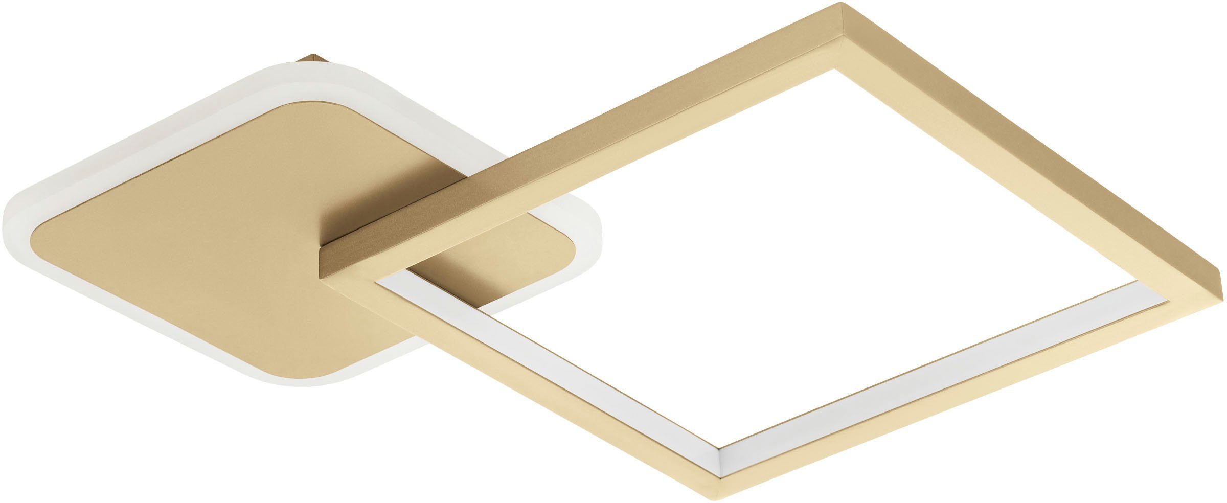 EGLO Deckenleuchte GAFARES, LED Stahl Alu, warmweiß in weiß gold integriert, Deckenleuchte - und - fest 15W kaltweiß, aus