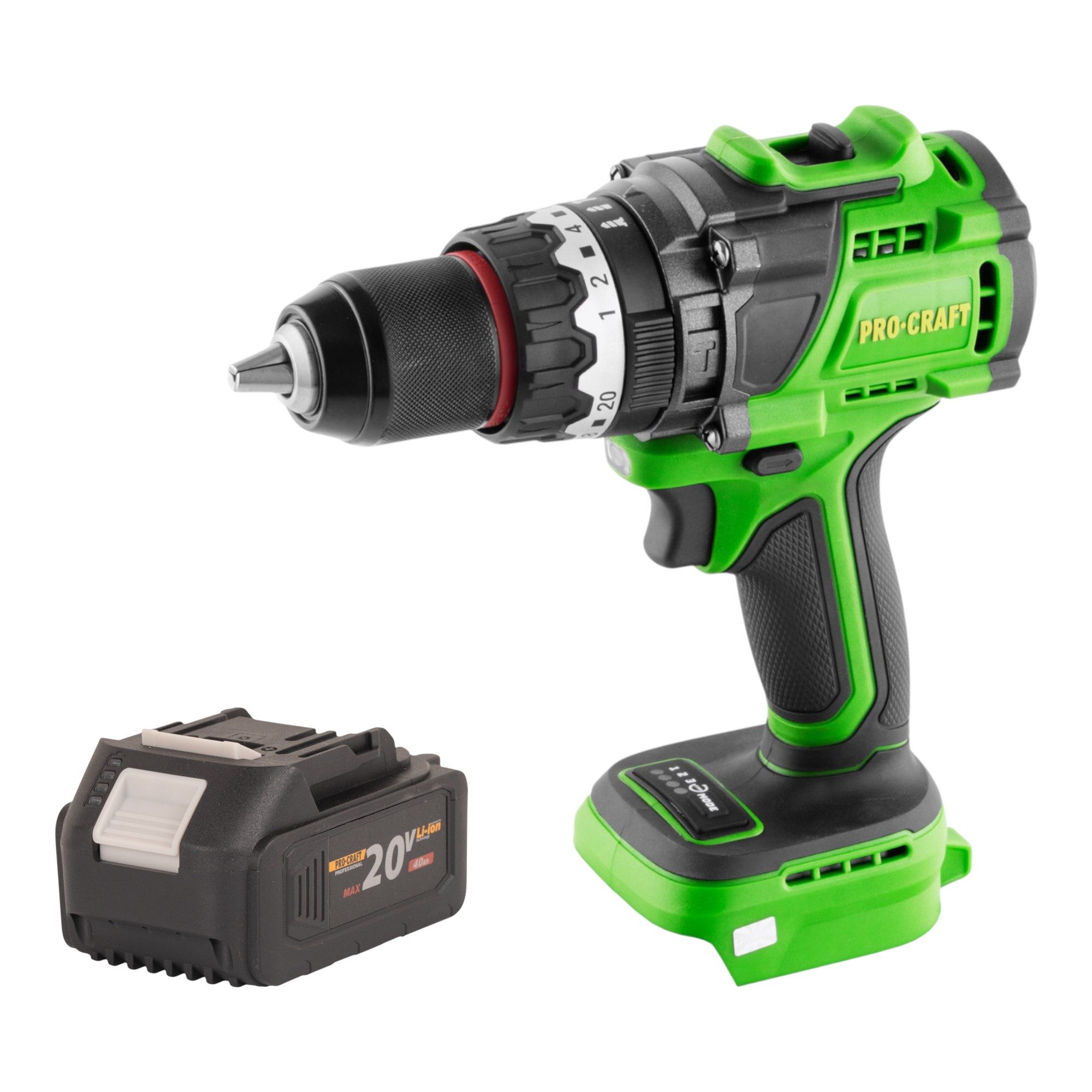 PRO CRAFT Akku-Schlagbohrschrauber Procraft PA18ProBL-BB Schlagbohrschrauber 20 V 180 Nm + 1x Akku 4,0 Ah