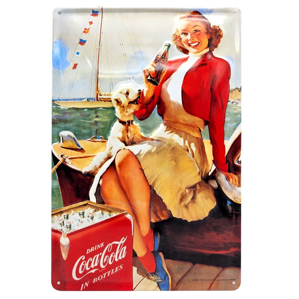 what the shop Wanddekoobjekt Coca Cola Blechschild Werbeschild 30cm x 20cm Seglerin (1 St) | Wandobjekte
