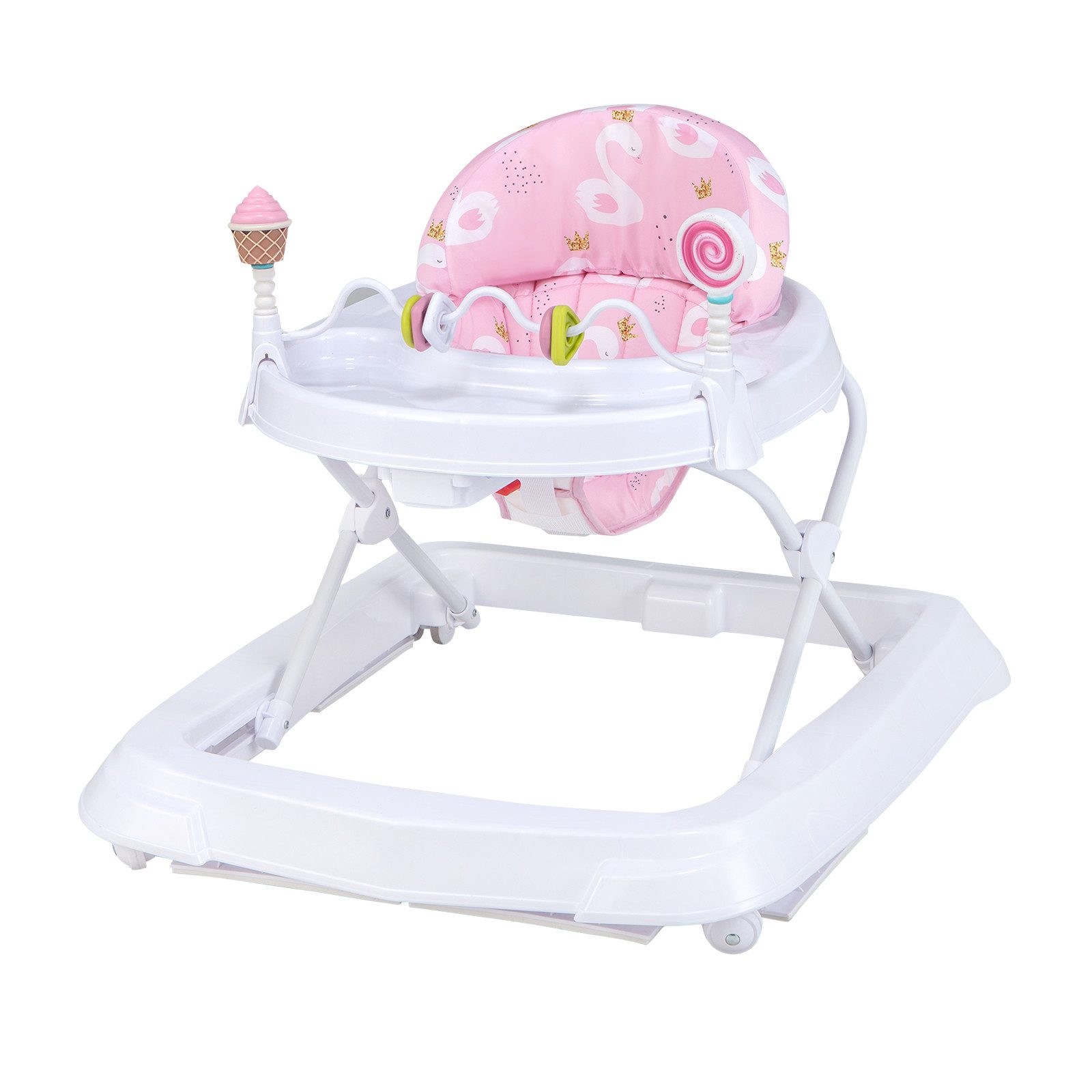 COSTWAY Lauflernhilfe Babywalker, 3-stufig höhenverstellbar mit