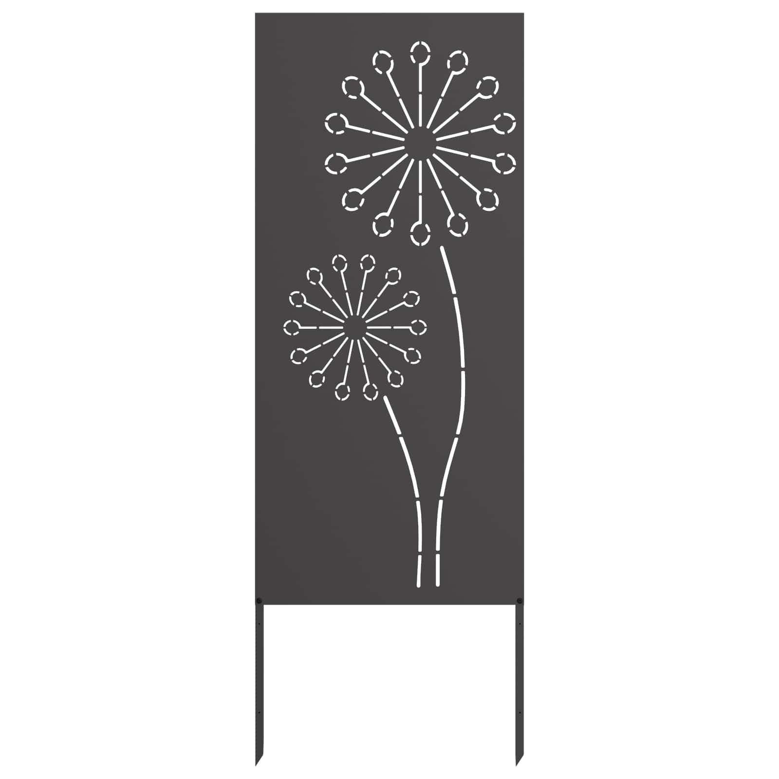 vidaXL Wandbild Garten Sichtschutz-Leinwand Schwarz 50 x 140 cm, (1 St)