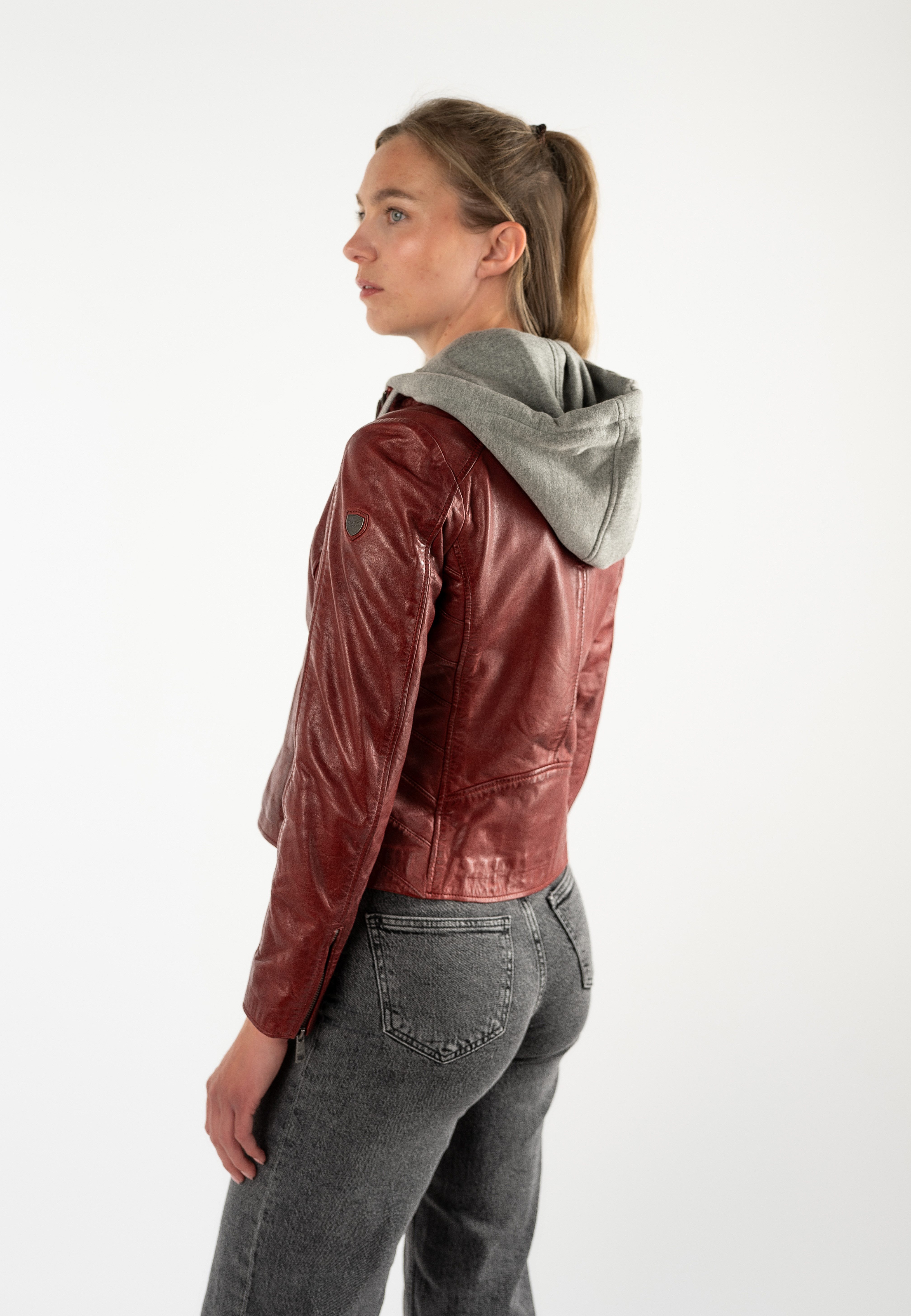 Mauritius Lederjacke MWAlva mit abnehmbarer Kapuze – Bild 4 von 5