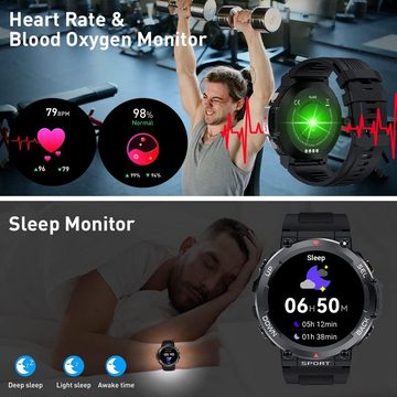Manike HK56 Pro Smartwatch (4,3 cm/1,69'' HD Voll Touchscreen Zoll) Spar - Set, mit wechselband aus weichem Silikon und Ladenkabel, Herzfrequenzmesser, Analyse von EKG-Daten, Blutdruckmessgerät