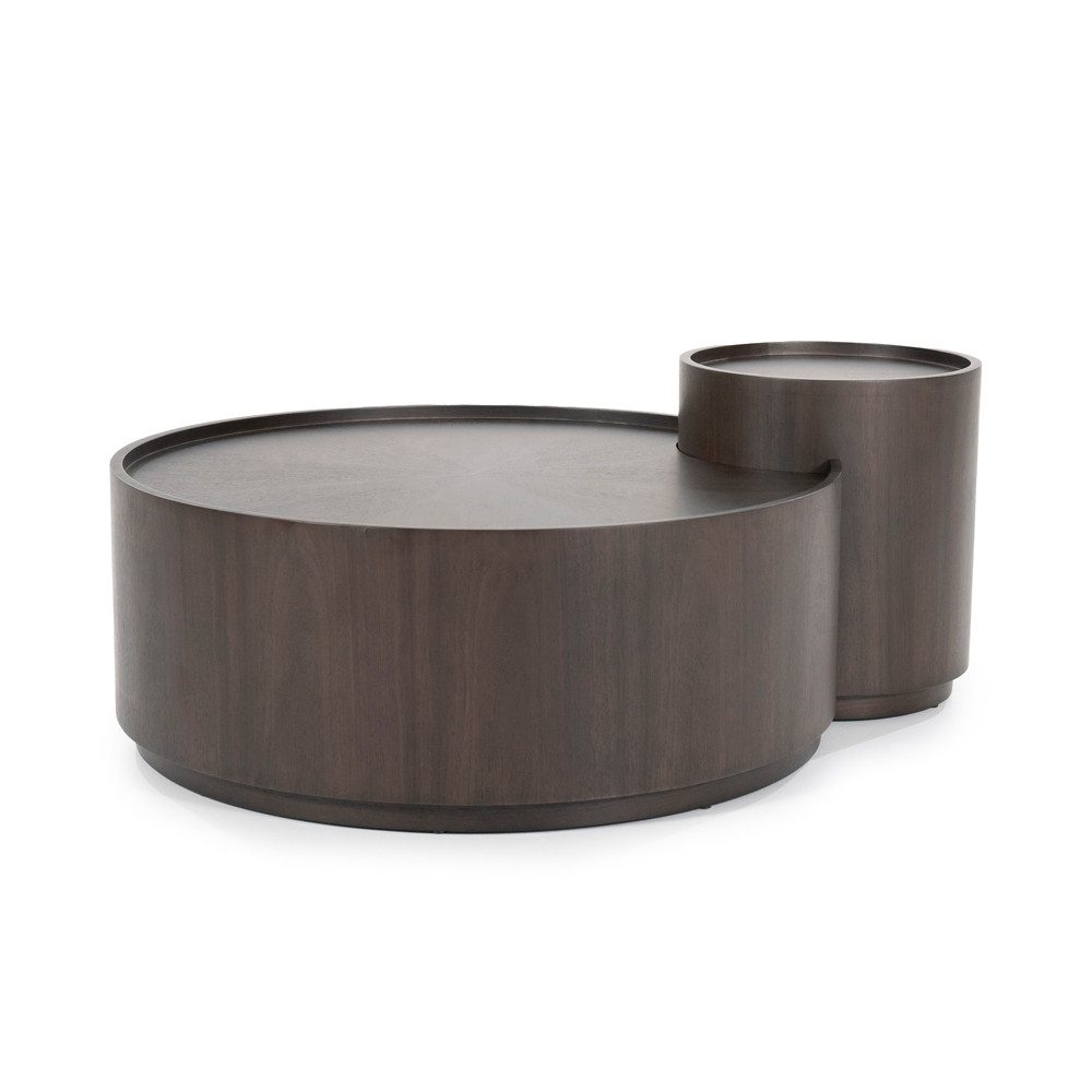 Couchtisch 2´er Set MOULIN Couchtische rund braun wallnus sehr edel
