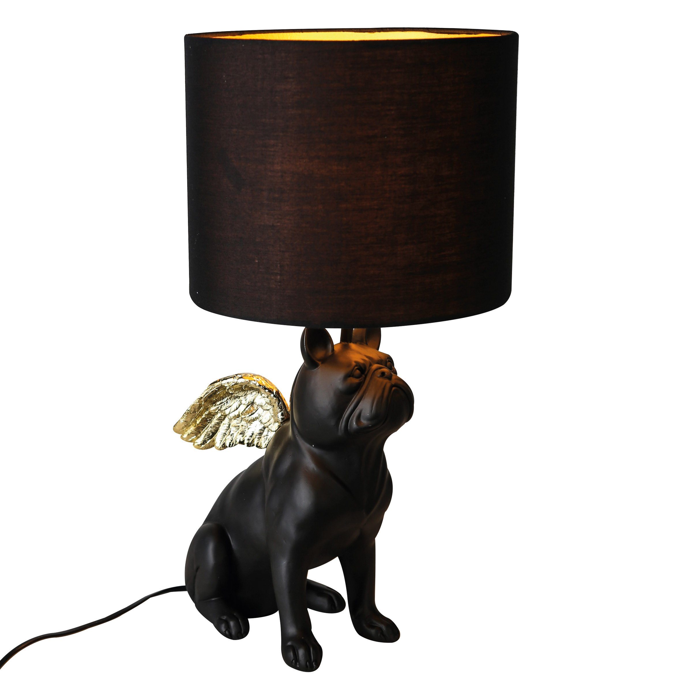 GILDE Tischleuchte GILDE Lampe Flying Bulli - schwarz - H. 55cm x D. 26cm günstig online kaufen
