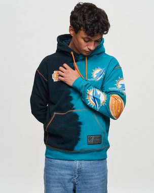 Recovered Kapuzenpullover Recovered Hoodie NFL Miami Dolphins Ink Dye Effect schwarz/Aqua S