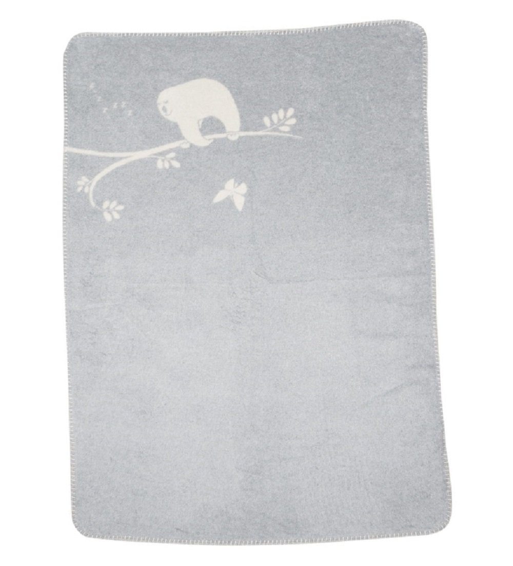 Babydecke Panda 'Faultier' 75 x 100 cm Filz - Hellgrau, DAVID FUSSENEGGER