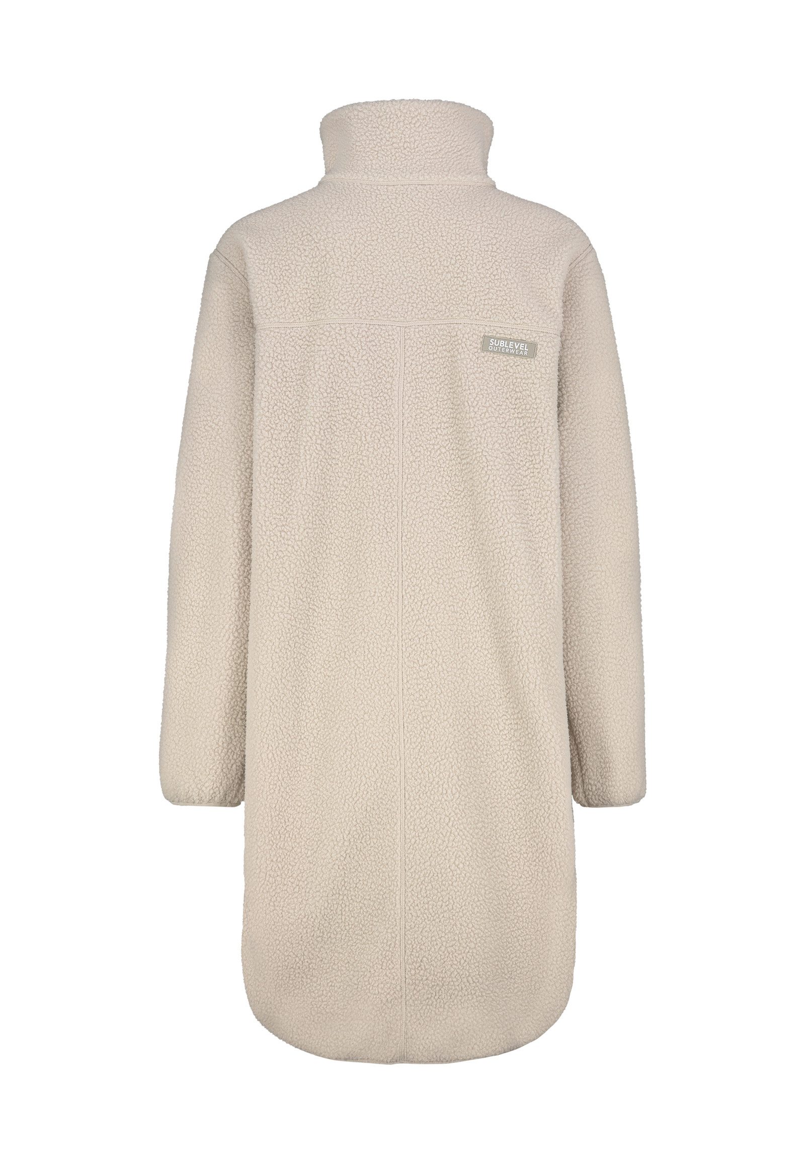 SUBLEVEL Fleecejacke Damen Fleecemantel lang mit Brusttasche Fleecemantel m günstig online kaufen