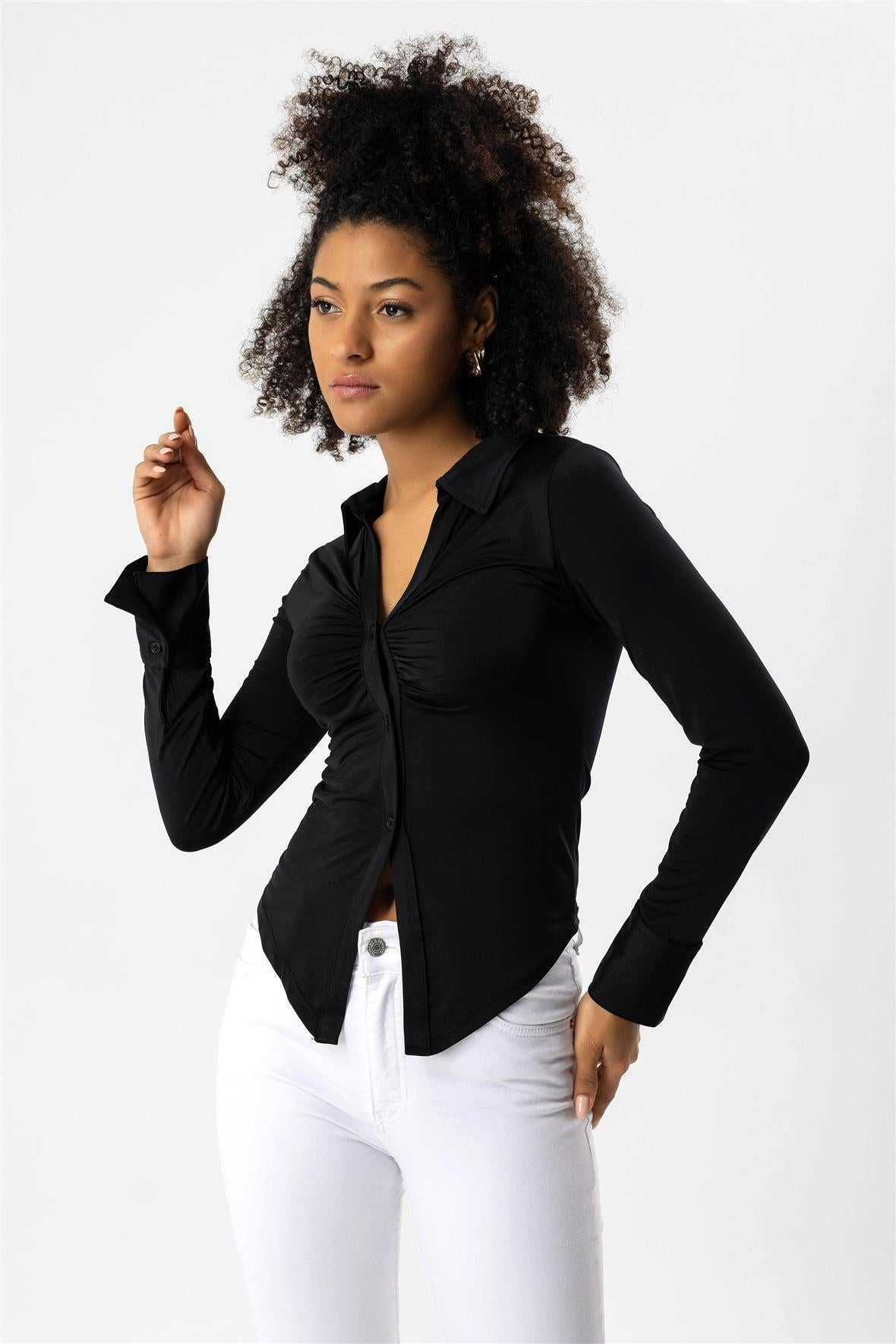 No Matter What Hemdbluse Polo-Hemd mit Kragen günstig online kaufen