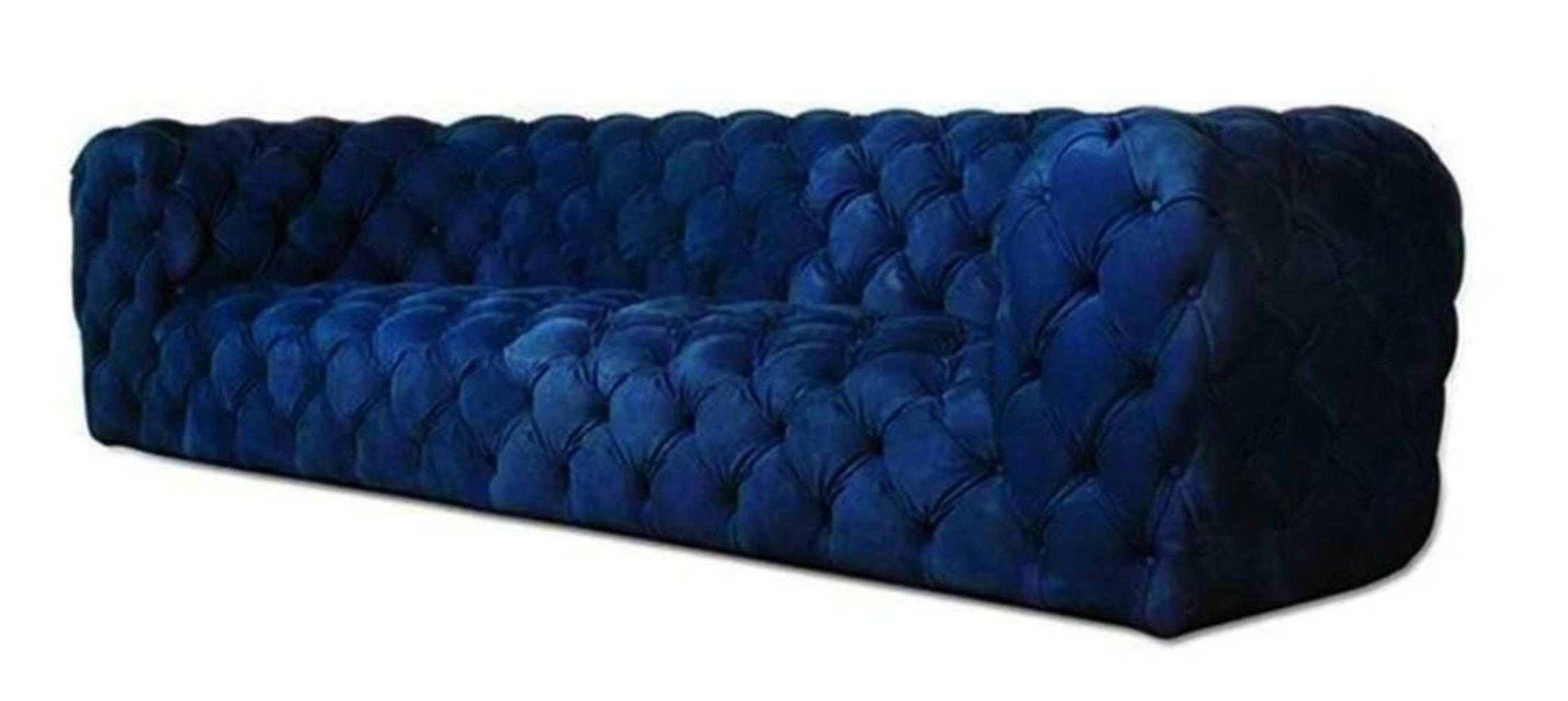 JVmoebel Chesterfield-Sofa, Gelbe Chesterfield Couch Viersitzer xxl big sofa gemütliche Blau