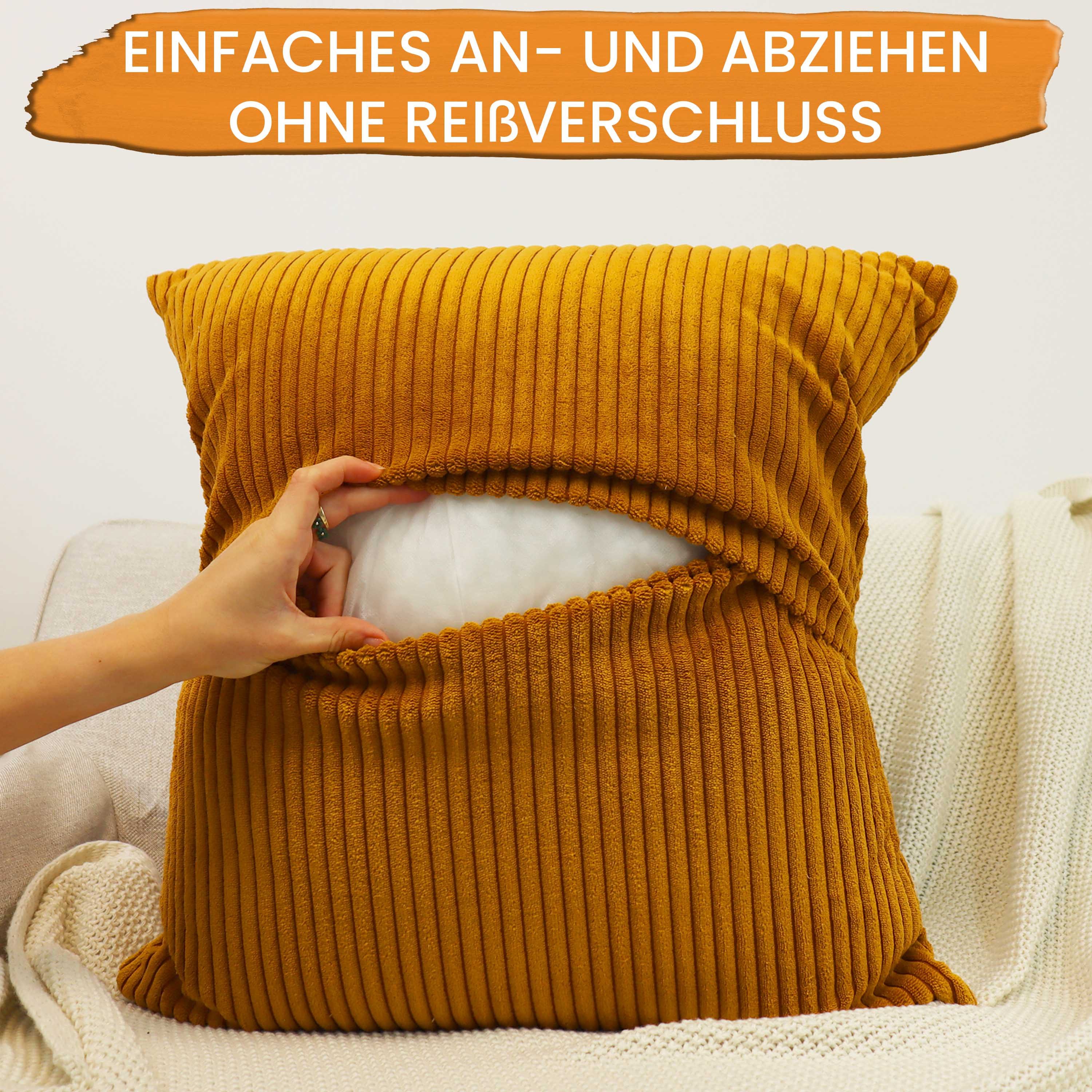 Amilian Dekokissen mit Füllung und Kissenbezug - 2er Set - Kissen, Zierkissen, Sofakissen, (2 Stück), Kopfkissen, Kuschelkissen, Couchkissen mit Kissenfüllung