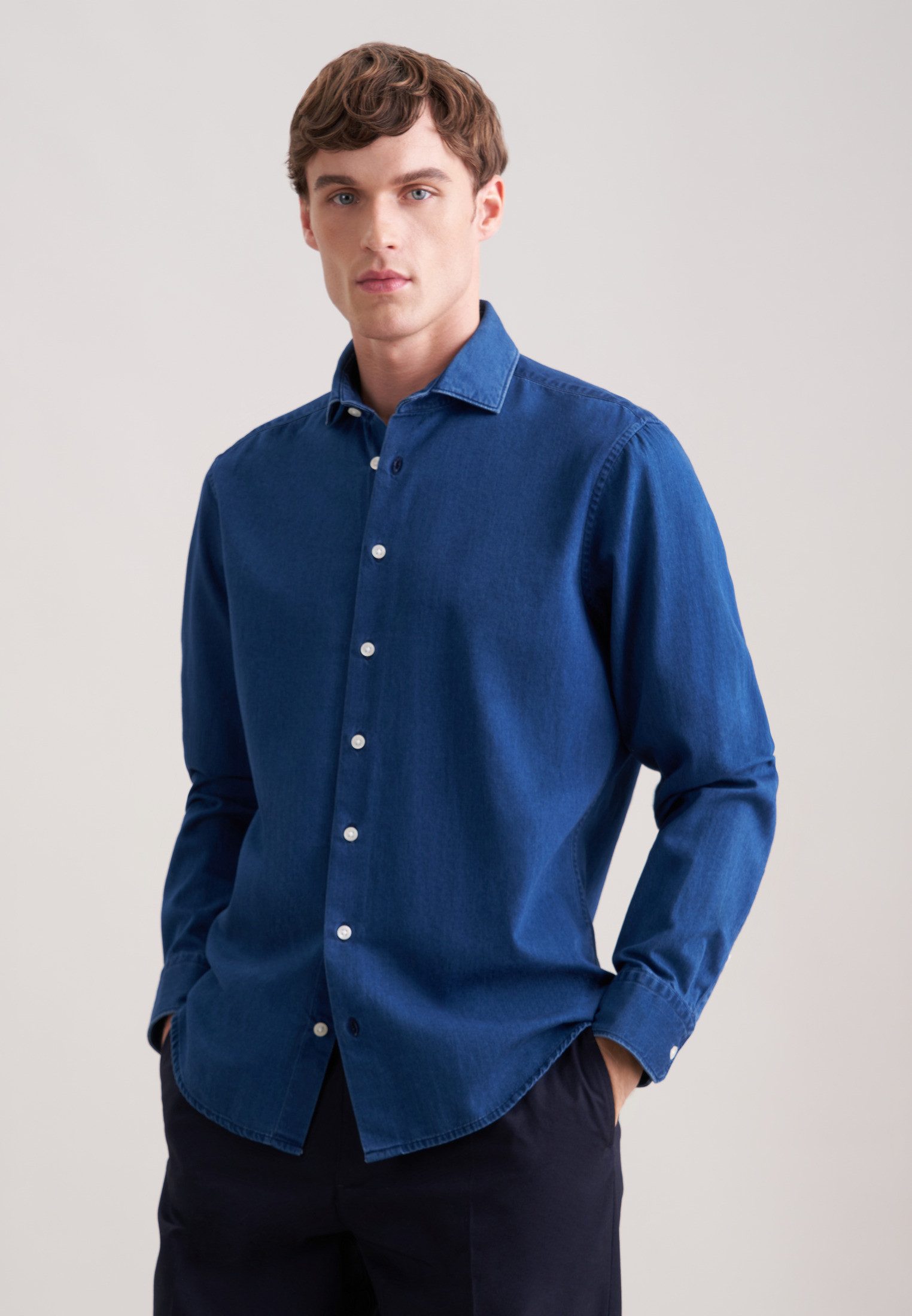 seidensticker Jeanshemd Regular 1/1 Kentkragen Denim günstig online kaufen
