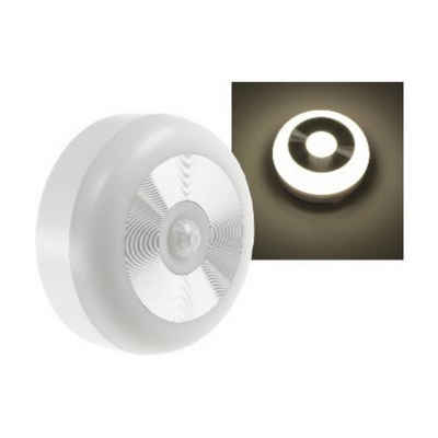 ChiliTec LED Unterbauleuchte LED Leuchte mit PIR Bewegungsmelder ØxH 70x25mm, 3x AAA, warmweiß