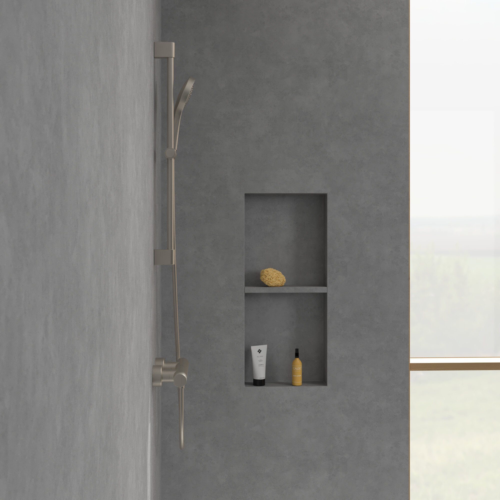 Villeroy & Boch Brausethermostat Universal Taps & Fittings Duschthermostat, Rund - Brushed Nickel Matt