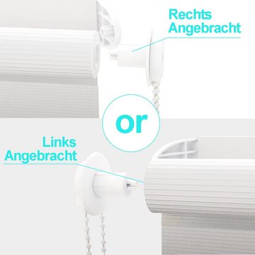 Doppelrollo Fensterrollos Ohne Bohren, Vkele, 200cm/230cm, Sonnenschutz, Lichtdurchlässig und Verdunkelnd.