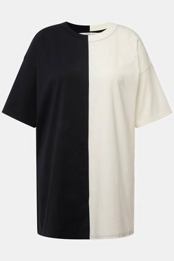 Studio Untold Rundhalsshirt T-Shirt oversized Black/White Patch Rundhals