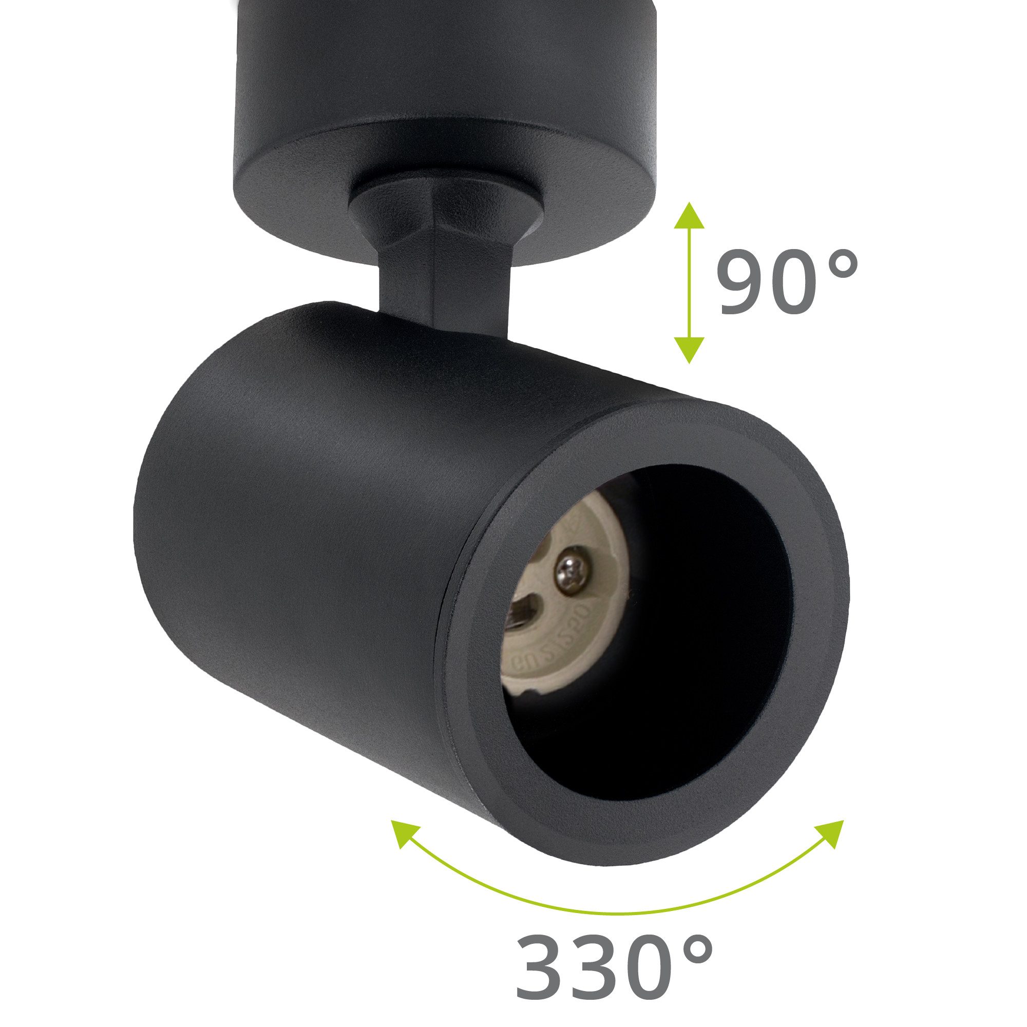 linovum LED Aufbaustrahler TENJO Aufputz Deckenspot Wandstrahler schwenkbar & drehbar in schwarz