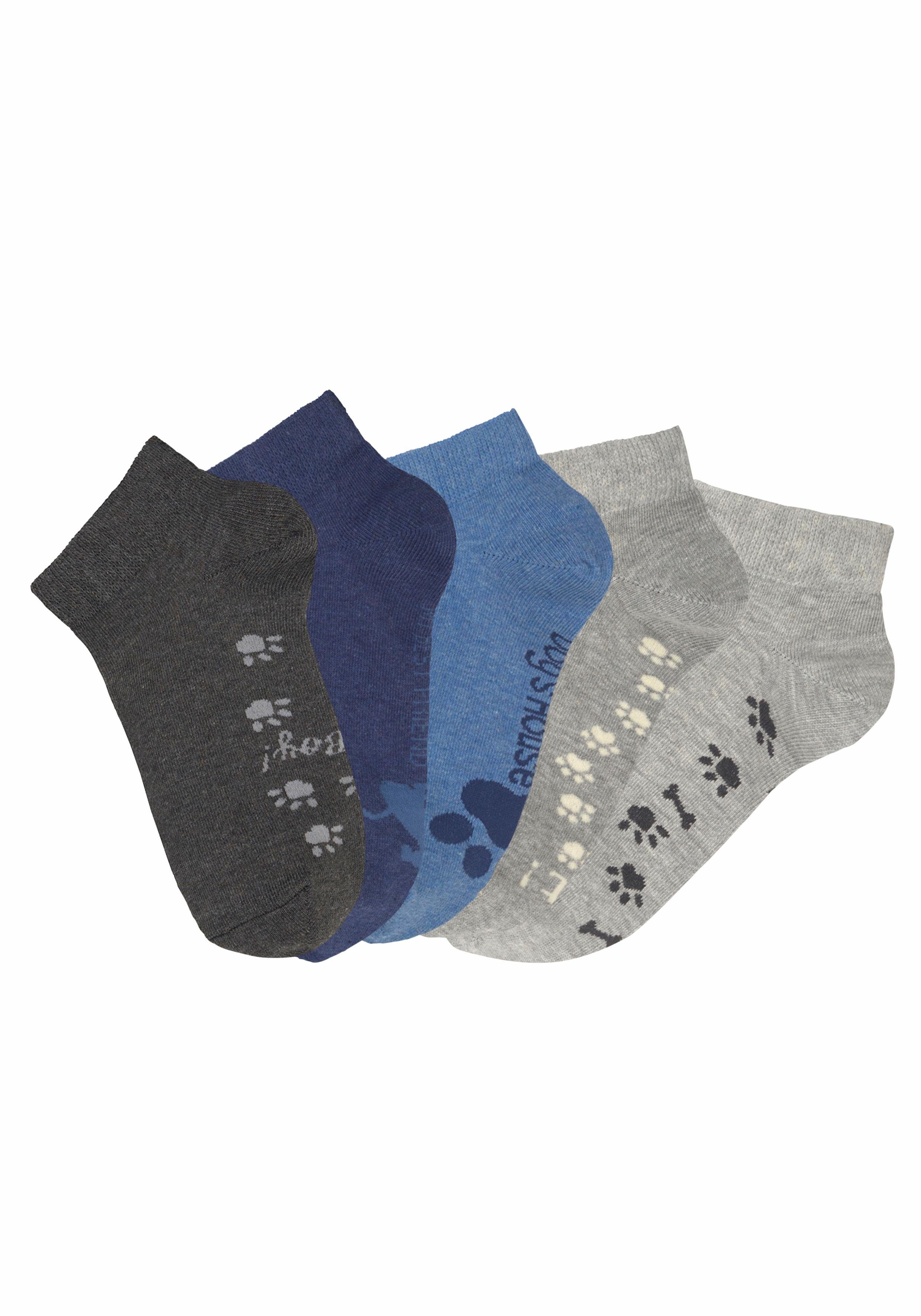Arizona Sneakersocken Damensocken Motivsocken (Packung, 5-Paar, Gr. 35-38 bis 39-42) mit süßem Pfotendesign unter der Sohle – Bild 4 von 5